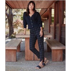 Marine Layer Size L Women's Black Checkered Pants